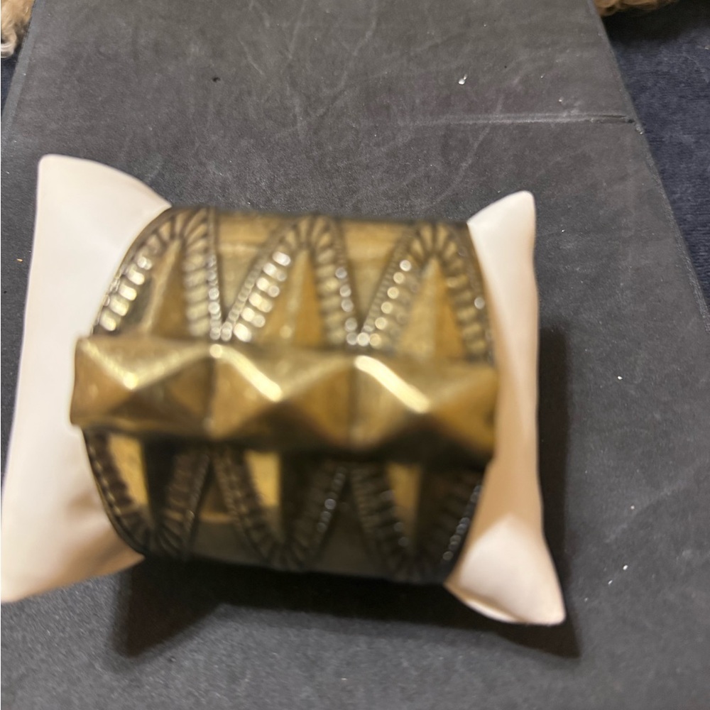 Brass Geometric Adjustable Cuff